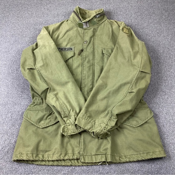 Vintage Military Coat Cold Weather Field Green Regular Fit Jacket Men’s Size L - Picture 4 of 16